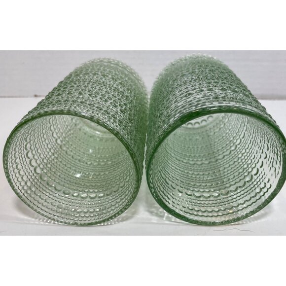 Vintage Green Textured Glass Tumblers - Set Of 2 6.5 Oz Capacity Mid-Century Mod - Picture 5 of 7